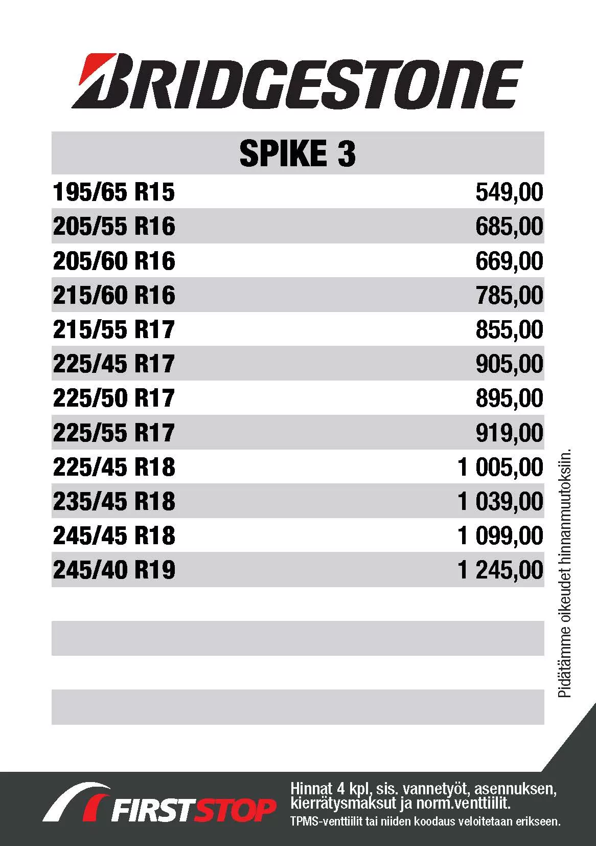 Bridgestone Spike 3