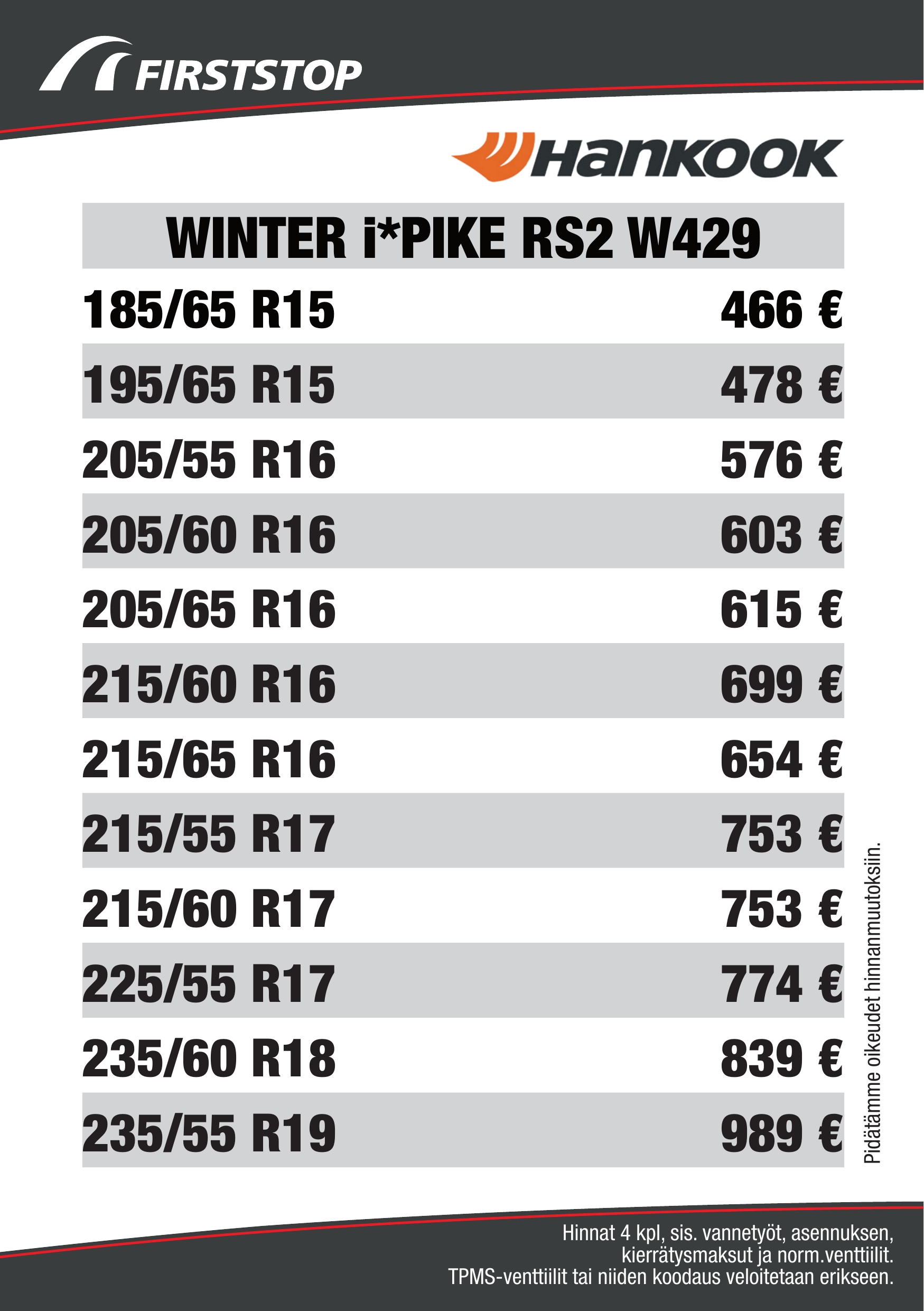 Hankook Winter I*PIKE RS2 hinta
